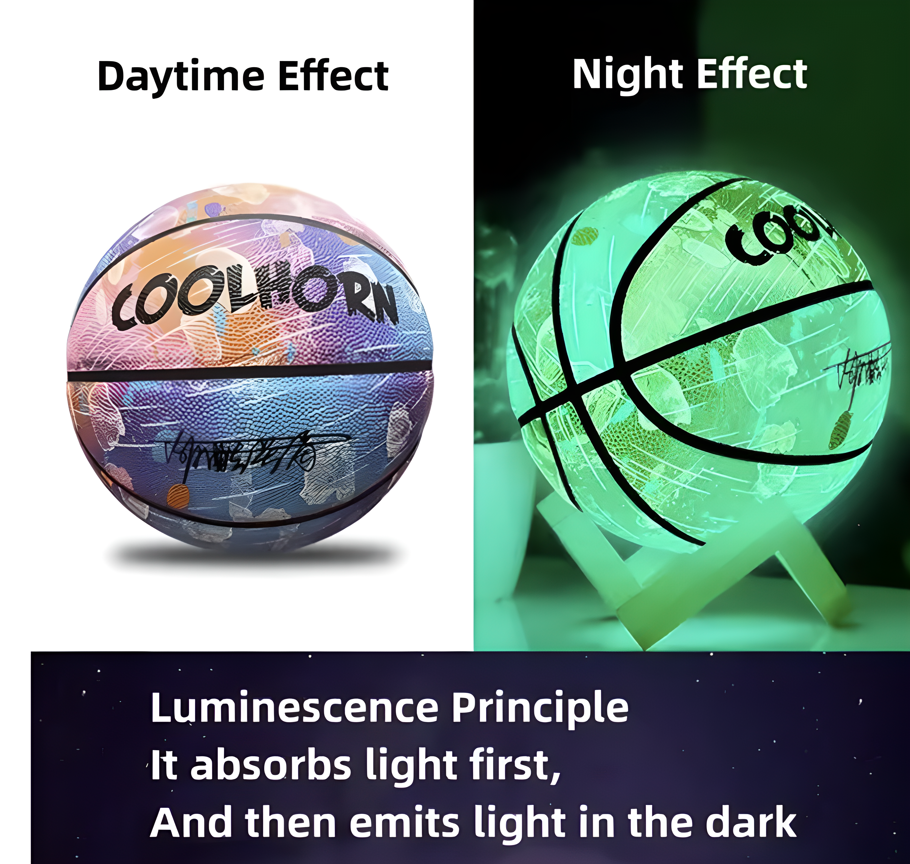 COOLHORN Ball Lit – The Basketball That Shines Bright - Sizes 5-7